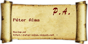 Péter Alma névjegykártya